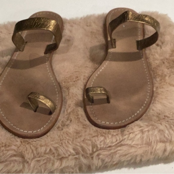 Gold Strappy Sandals - Picture 1 of 2
